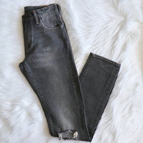 NWT Levi’s 505C Grey Jeans Ripped Straight Leg Distressed Denim Size 25 - Picture 5 of 7